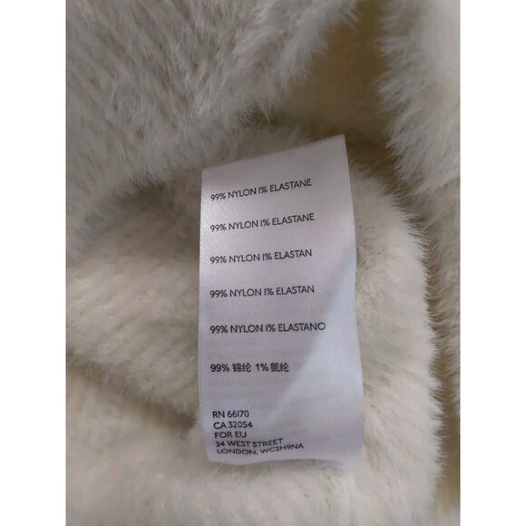 Free People Moonbeam Pullover Cropped Fuzzy Sweater Ivory Womens Size Small - Picture 6 of 8